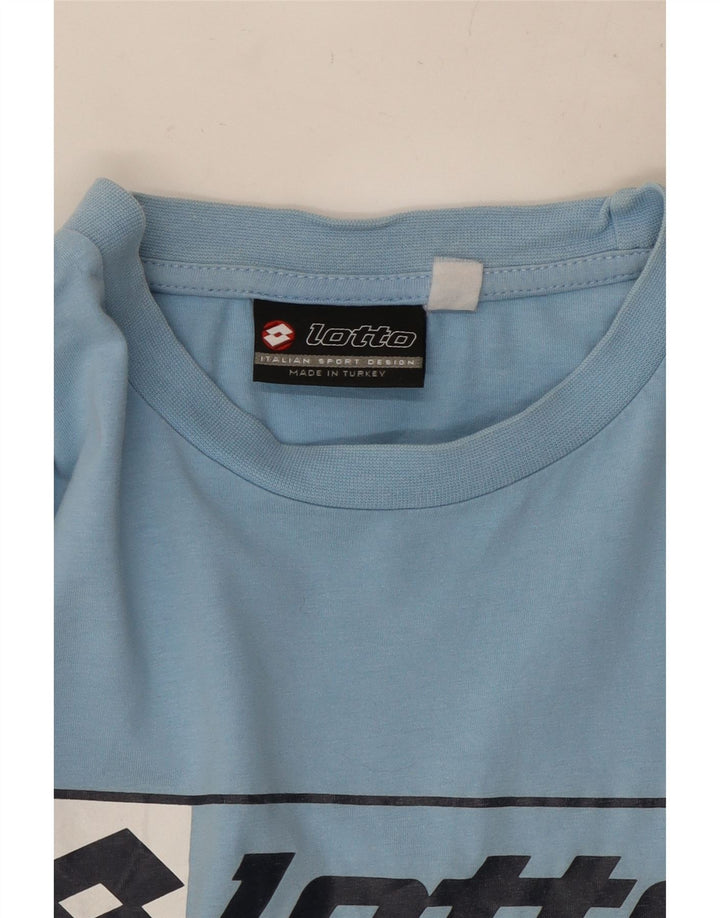 Camiseta masculina gráfica Lotto Top médio algodão azul