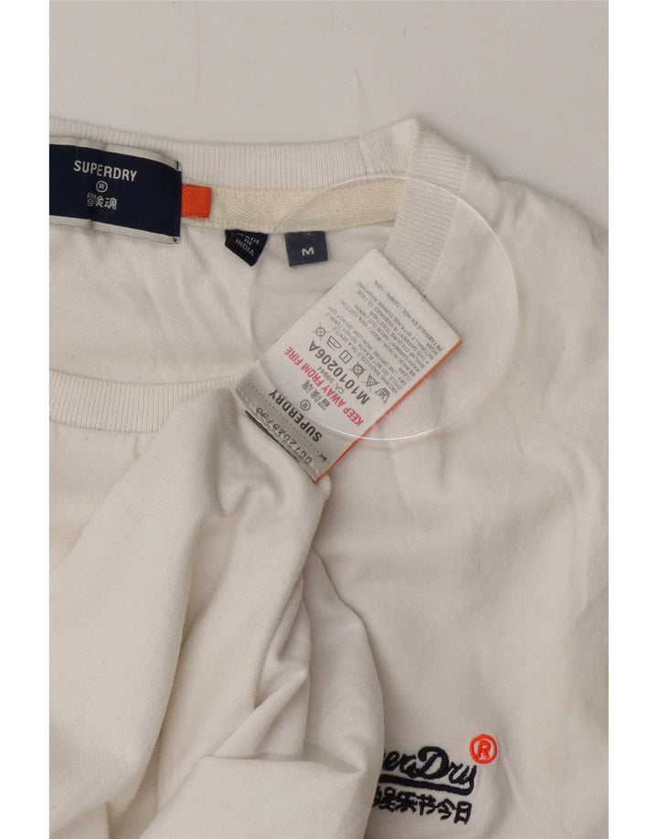 Camiseta masculina Superdry Top médio algodão branco