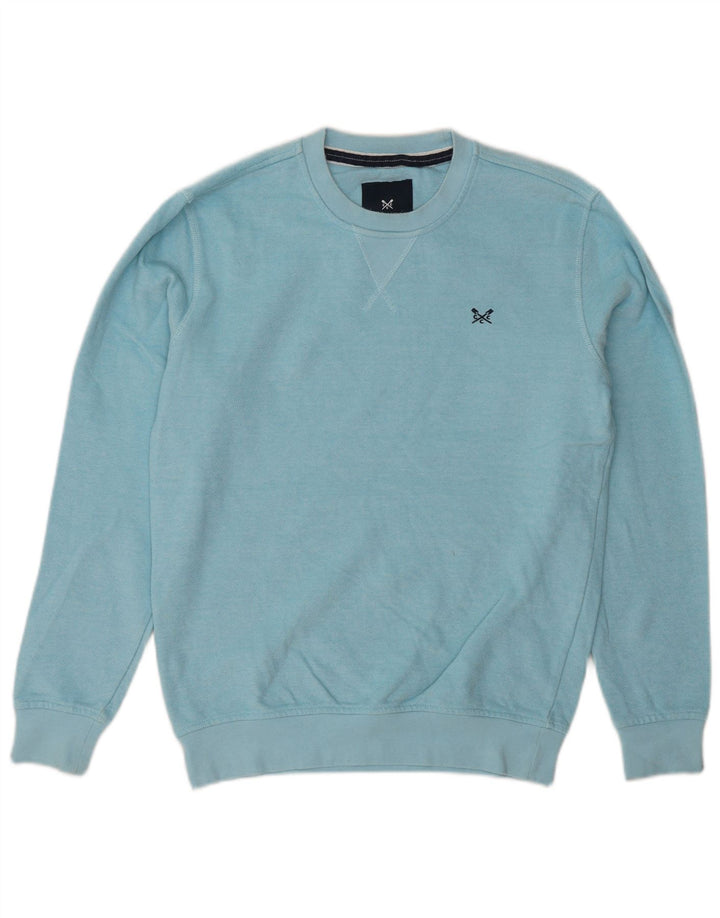 Crew Clothing Mens Moletom Jumper Pequeno Algodão Azul