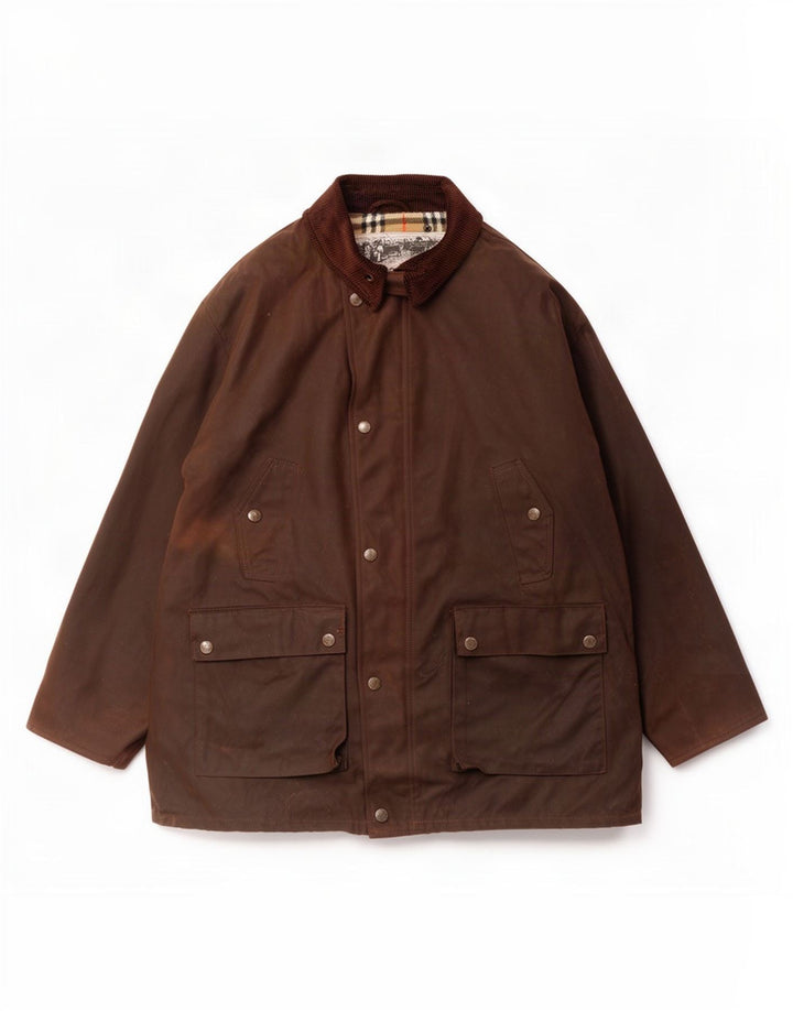 Jaqueta masculina de algodão encerado Pacific Trail UK 44 2XL marrom