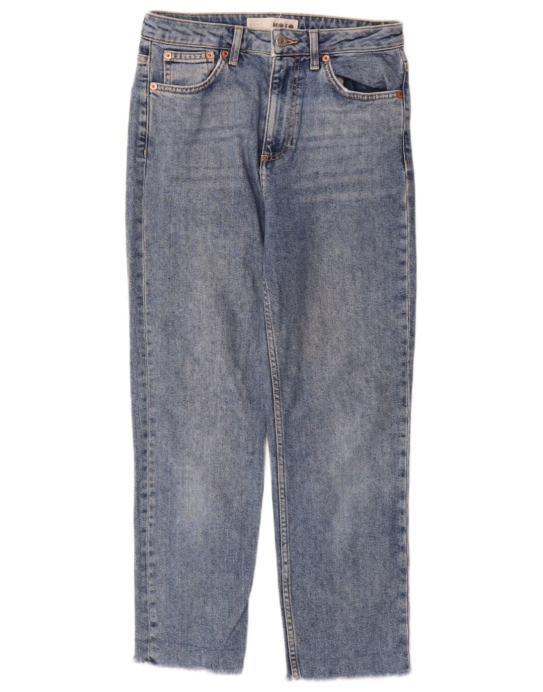 Jeans recortados femininos Topshop W28 L25 algodão azul