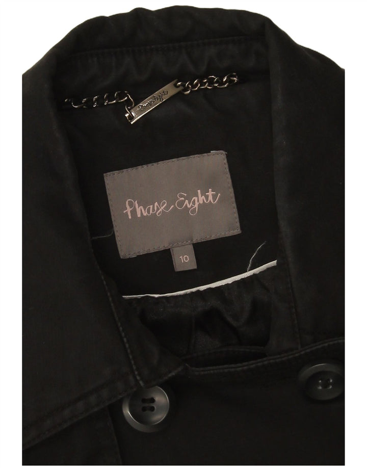 Fase Oito Casaco militar feminino UK 10 pequeno preto