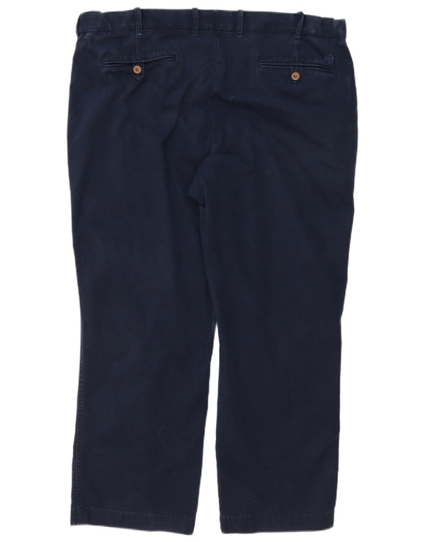 Calça chino reta masculina Marks & Spencer Blue Harbor W42 L29 marinho