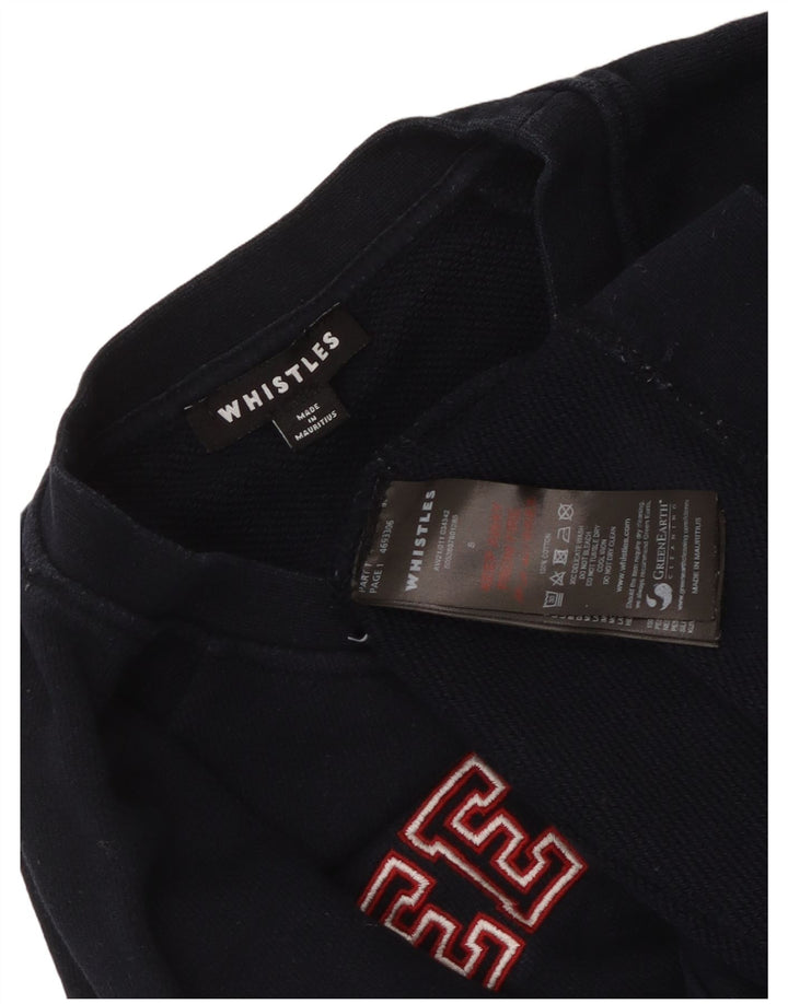 WHISTLE Suéter feminino com estampa gráfica de fim de semana Reino Unido 10 pequeno azul marinho