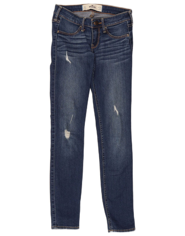 Calça jeans skinny feminina Hollister W24 L27 algodão azul