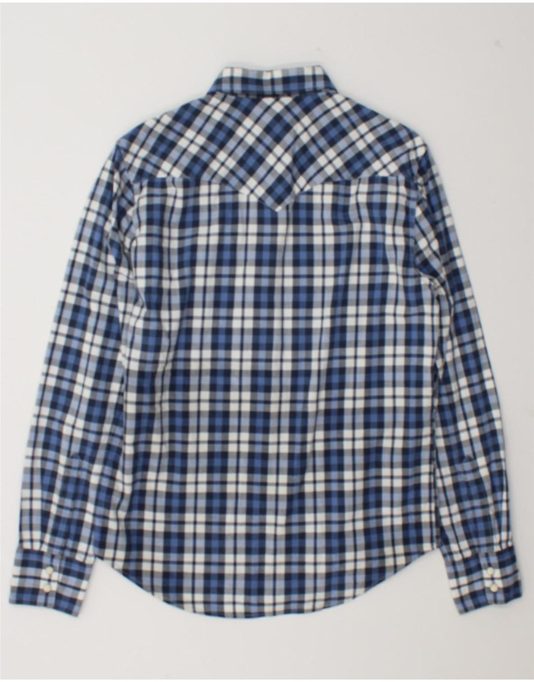 Camisa masculina Levi's pequena xadrez azul algodão