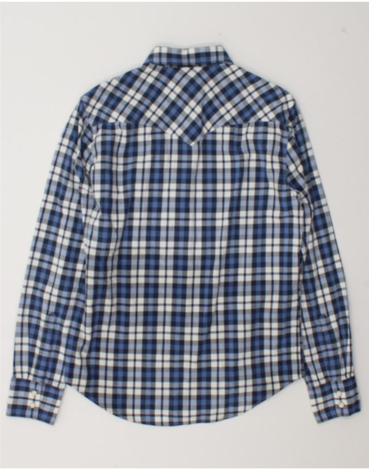 Camisa masculina Levi's pequena xadrez azul algodão