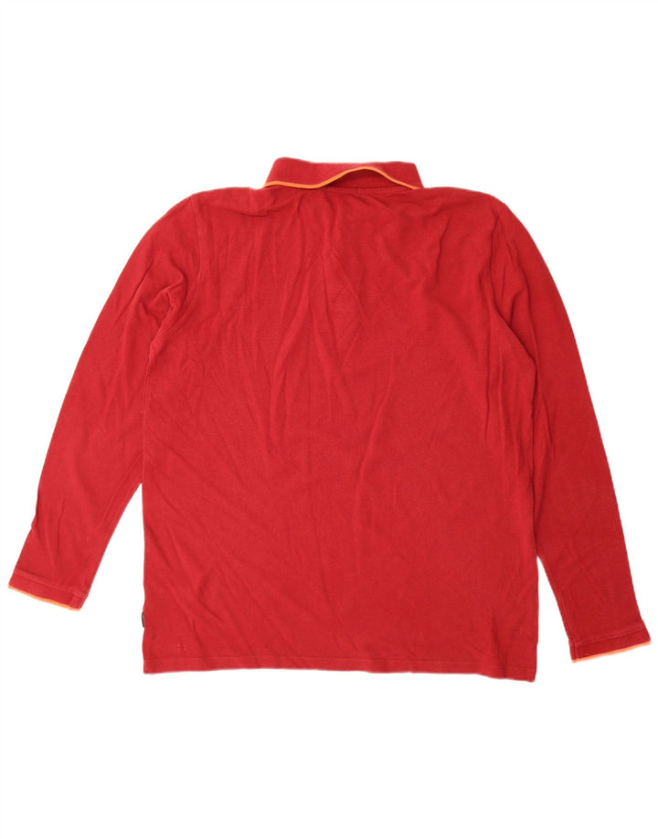 Camisa polo masculina de manga comprida Chiemsee grande algodão vermelho