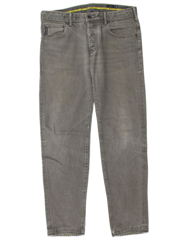 Armani Mens Slim Jeans W34 L34 Cinza Algodão