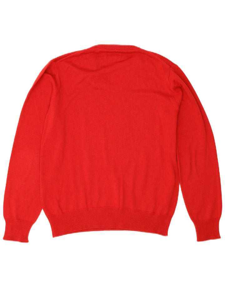 Suéter masculino Gant com decote em V pequeno algodão vermelho