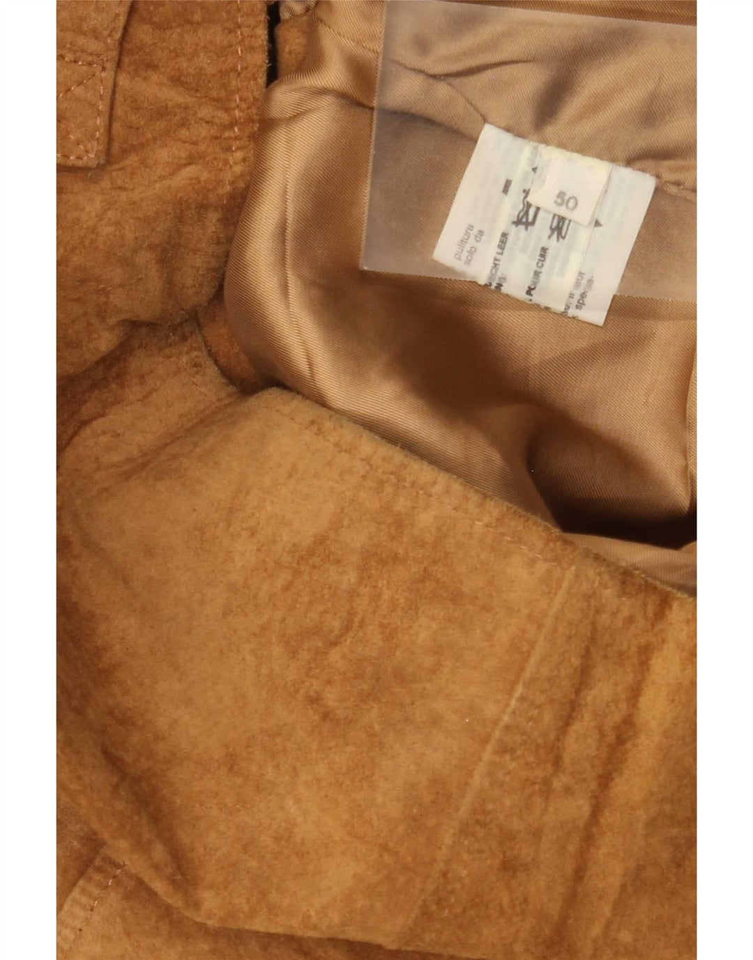 Jaqueta masculina vintage de camurça IT 50 grande couro bege