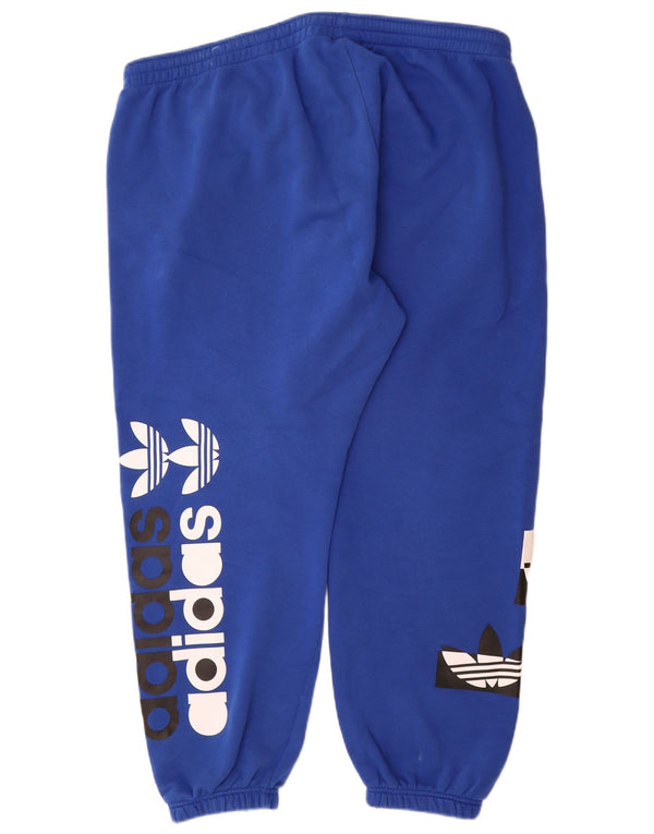Adidas masculino gráfico calças de treino joggers 2xl algodão azul
