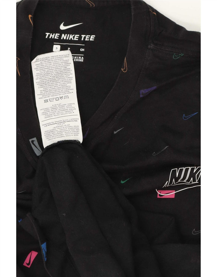 Camiseta Nike masculina gráfica top pequeno algodão preto