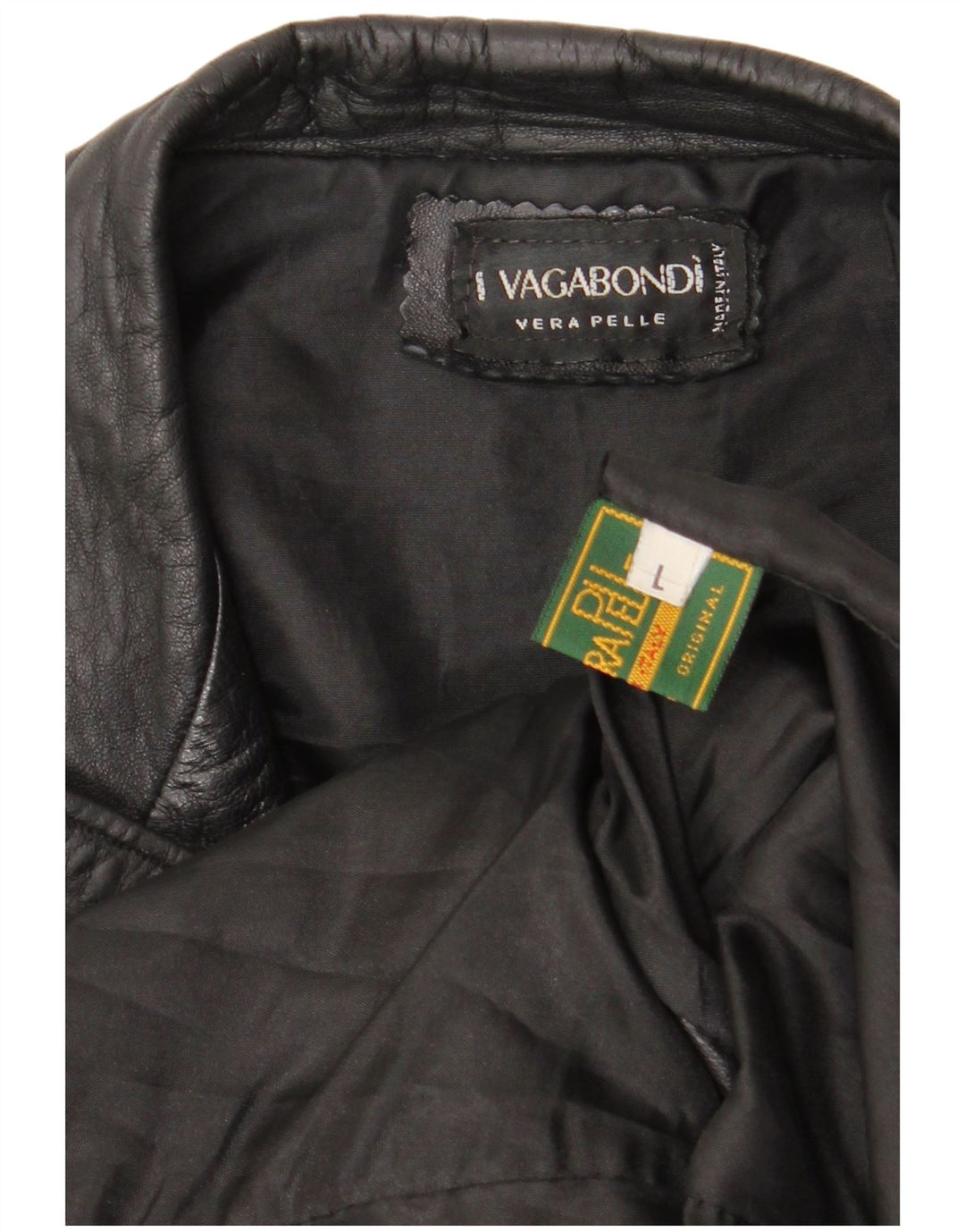 Jaqueta de couro feminina Vagabond Reino Unido 16 grande couro preto