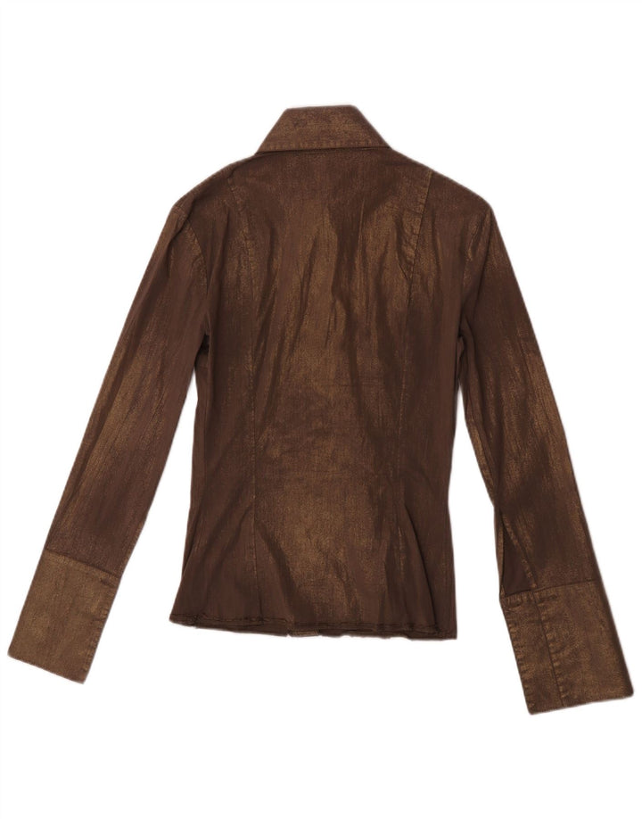 Camisa formal feminina Patrizia Pepe IT 40 algodão marrom pequeno