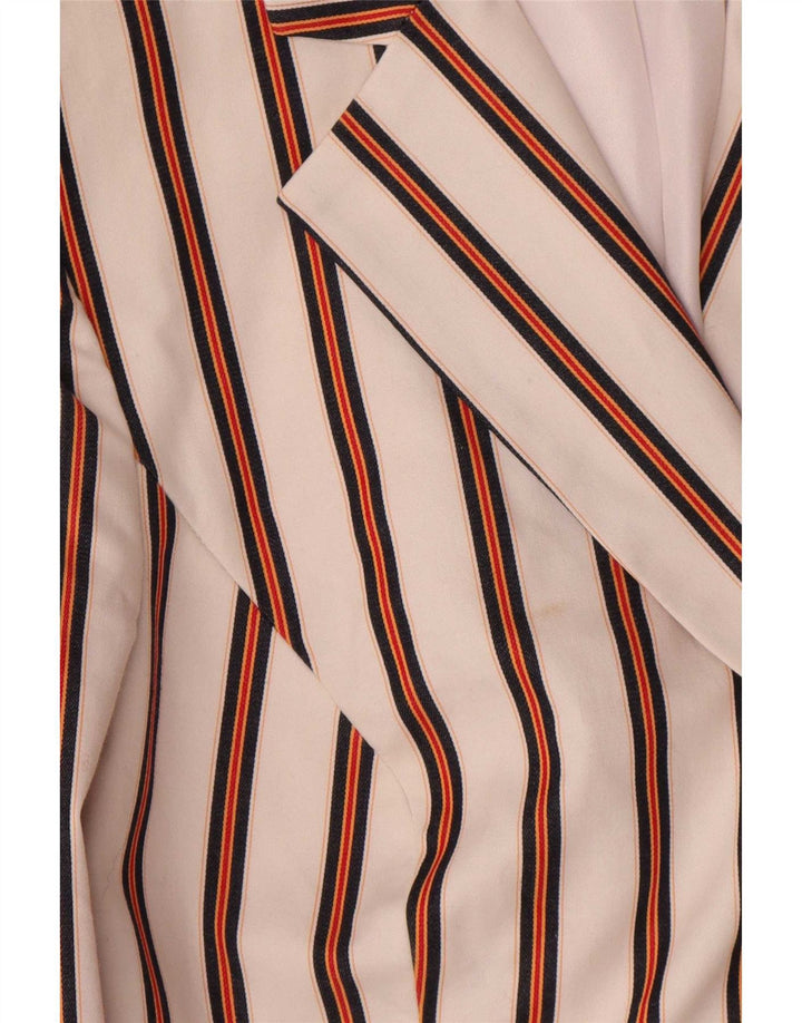 Tommy Hilfiger Jaqueta blazer feminina de 2 botões US 4 pequena listrada branca