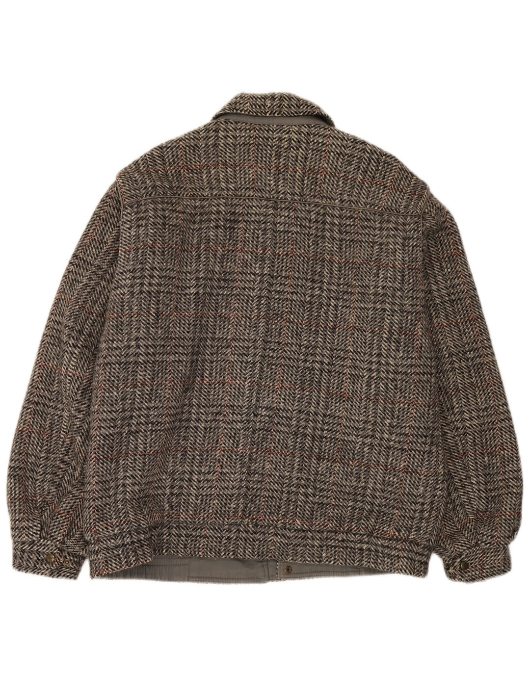 Jaqueta bomber masculina Faciba IT 50 grande lã xadrez cinza