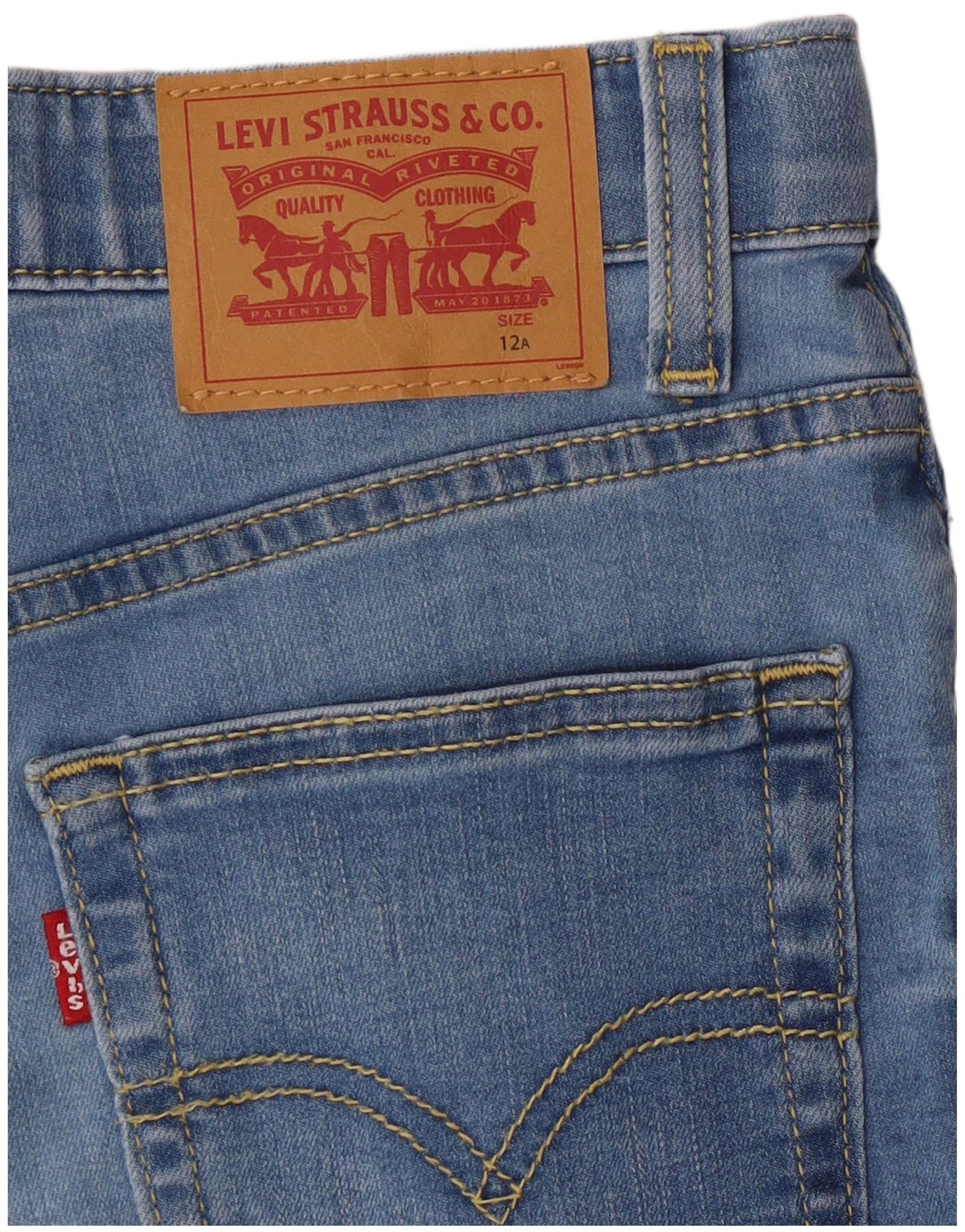 Shorts jeans Levi's Boys 11-12 anos W26 Azul