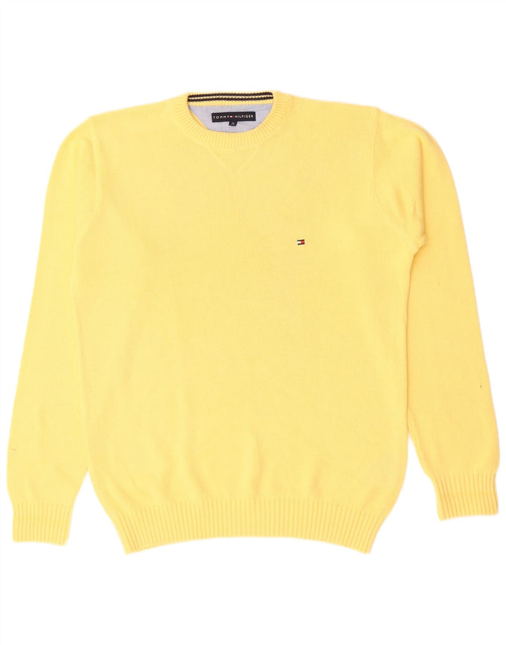 Suéter masculino TOMMY HILFIGER com gola redonda, algodão amarelo médio