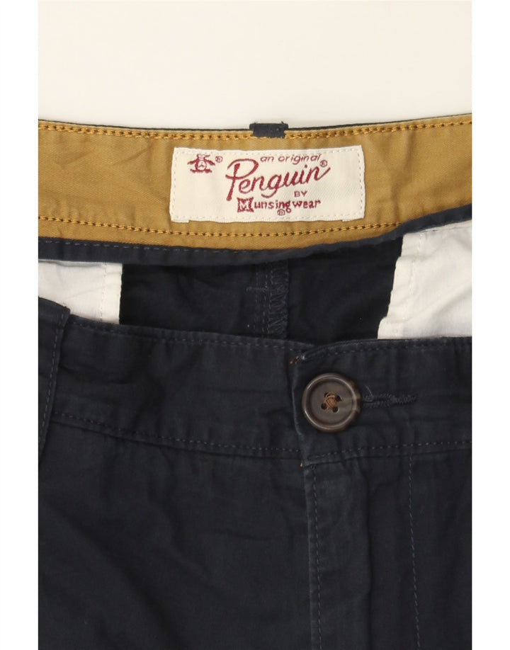 PENGUIN Mens Straight Chino Trousers W38 L28 Navy Blue Cotton Vintage Penguin and Second-Hand Penguin from Messina Hembry 