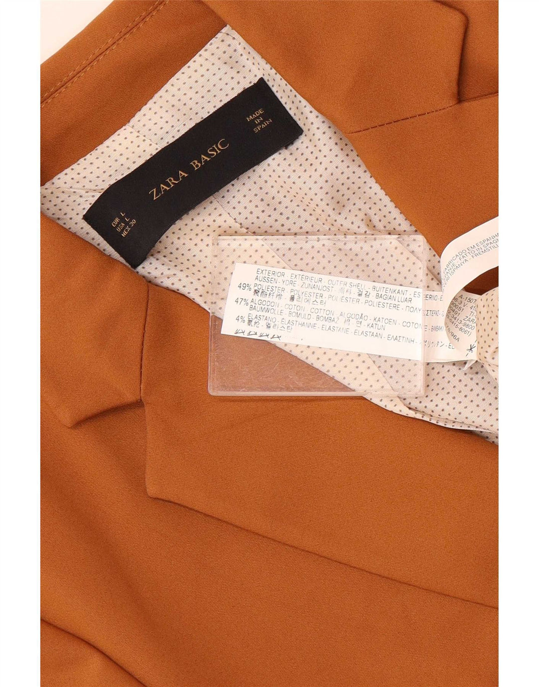 Jaqueta blazer feminina Zara com 1 botão Reino Unido 14 grande poliéster bege