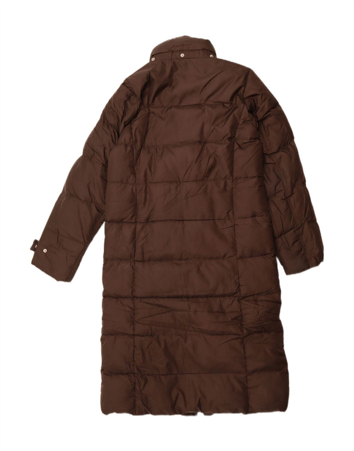 Casaco acolchoado grande feminino Eddie Bauer UK 10 pequeno poliéster marrom