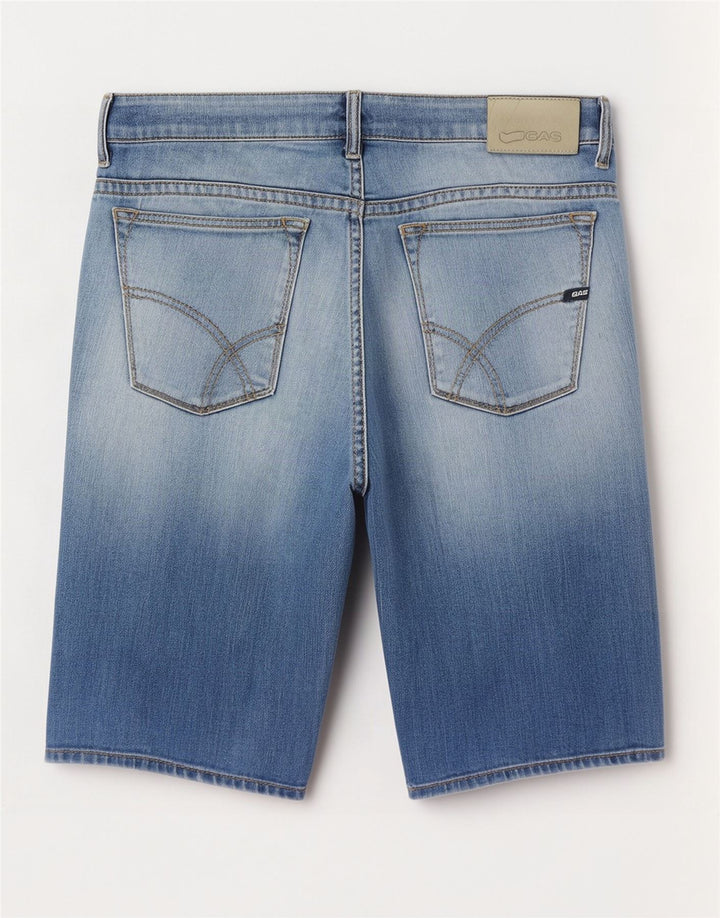 Shorts jeans masculino Gas W33 algodão azul médio