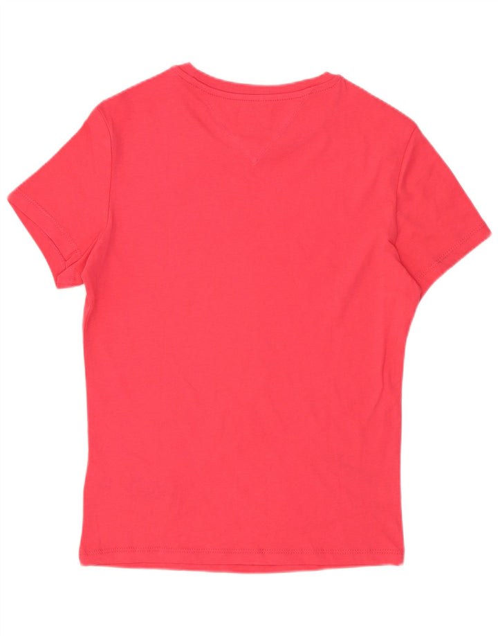 Camiseta feminina Tommy Hilfiger com estampa gráfica Reino Unido 12 algodão rosa médio