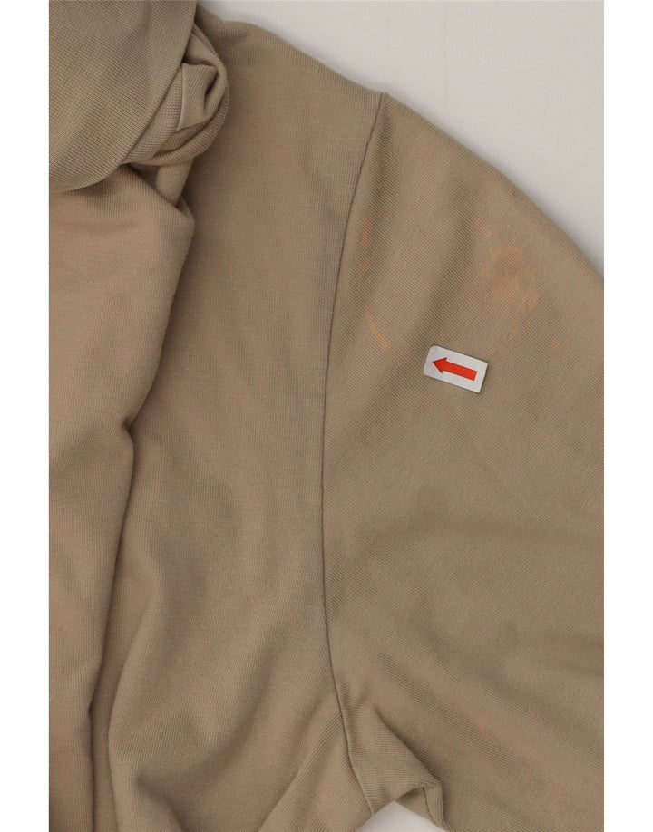 NIKE Masculino Top Manga Longa UK 39/41 Médio Bege Algodão