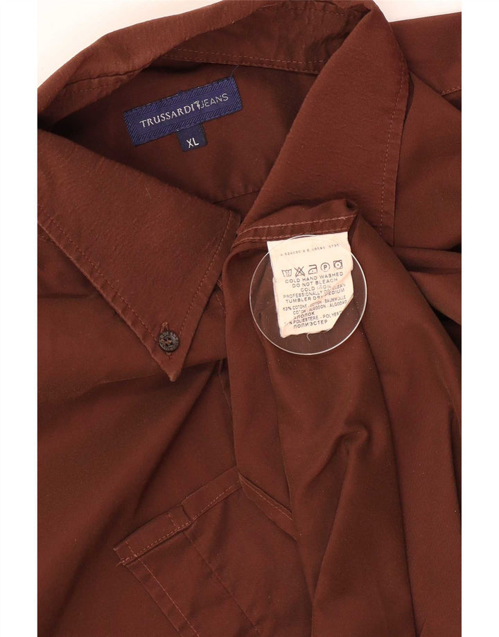 Camisa masculina Trussardi XL algodão marrom