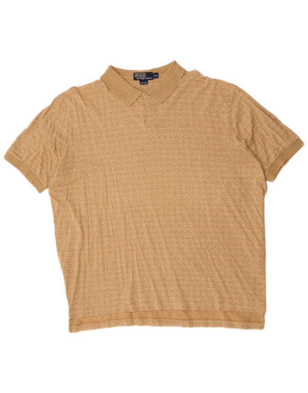 POLO RALPH LAUREN Camisa polo masculina 2XL algodão geométrico bege