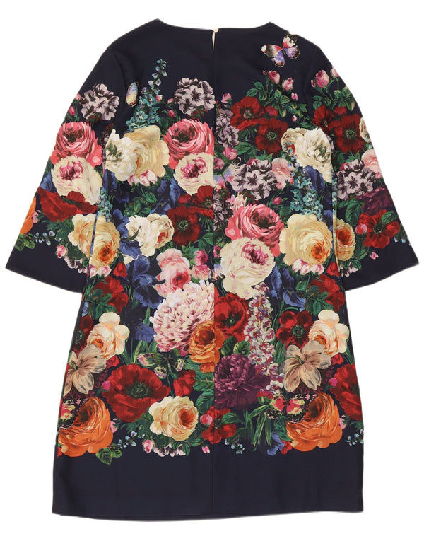 Vestido feminino Hobbs manga 3/4 UK 12 médio floral multicolorido