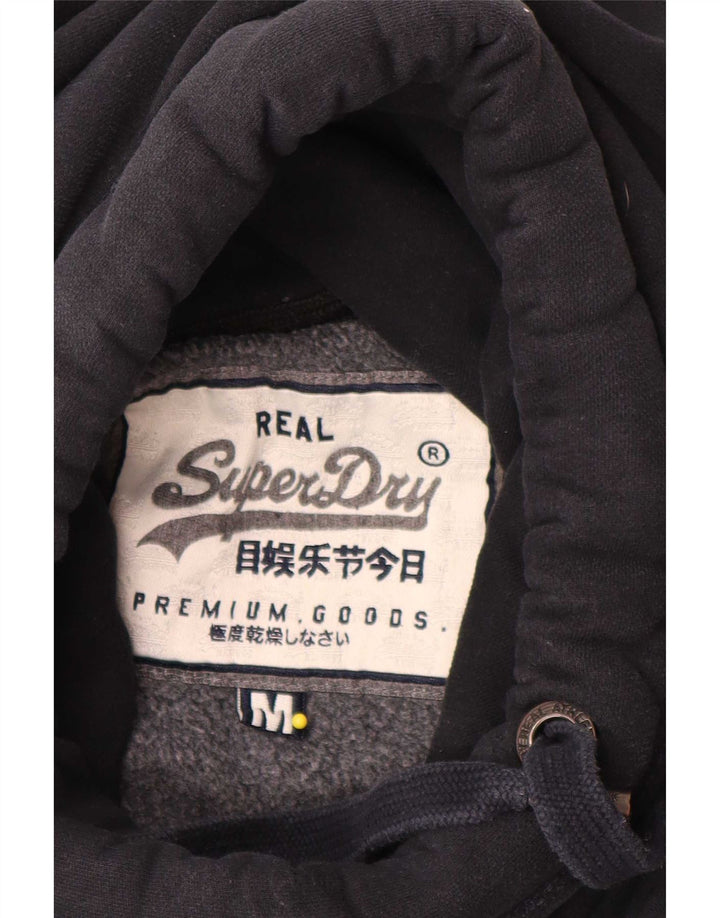 Suéter com capuz masculino Superdry médio azul marinho algodão