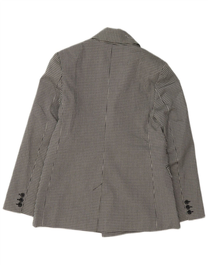 Jaqueta blazer feminina Topshop de ajuste solto Reino Unido 8 pequena xadrez preta