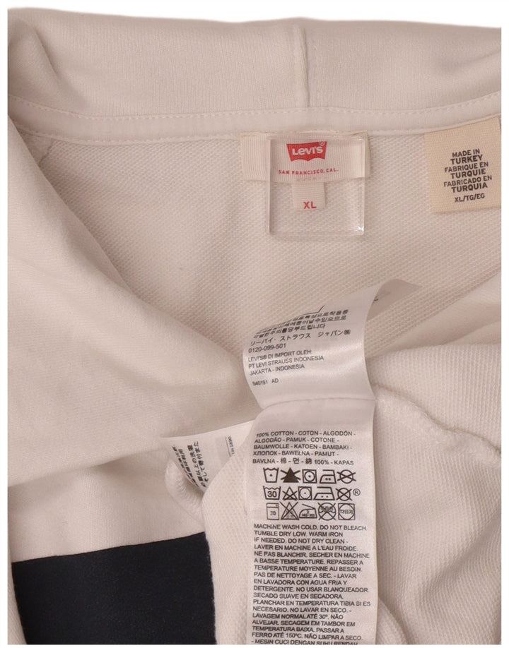 LEVI'S moletom com capuz gráfico masculino XL algodão branco