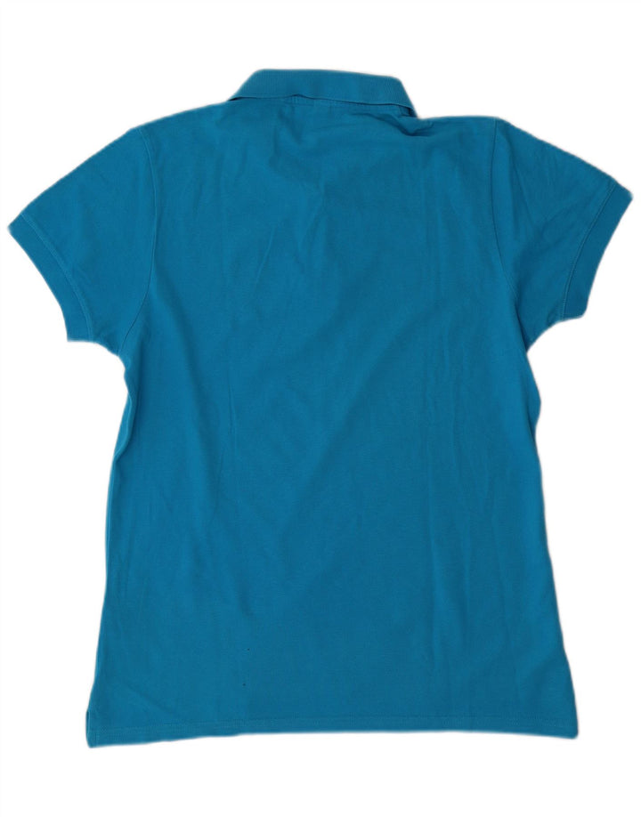 Camisa polo masculina MOSCHINO pequena azul algodão