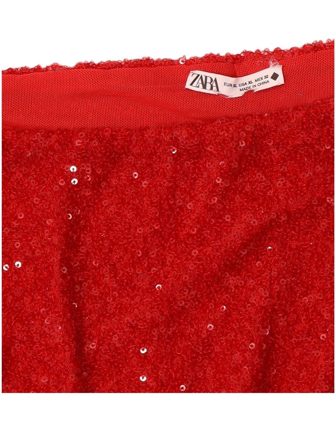Calça quente feminina ZARA XL W36 vermelha