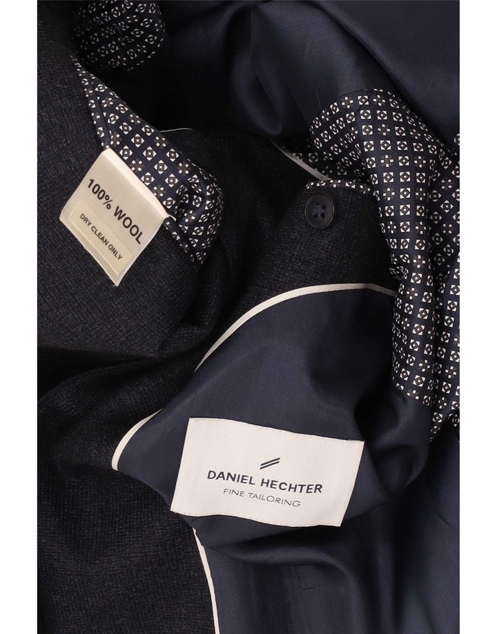 Jaqueta blazer masculina de 2 botões Daniel Hechter Reino Unido 38 lã cinza médio