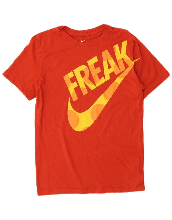 Camiseta Nike Masculina Dri Fit Graphic Top Pequeno Algodão Laranja