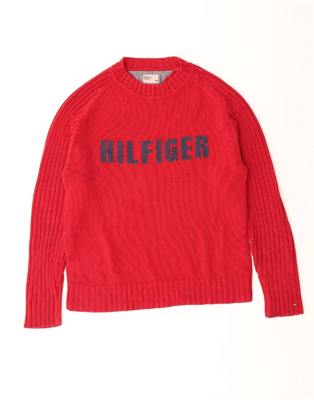 Suéter masculino TOMMY HILFIGER com gola redonda e grande vermelho clássico