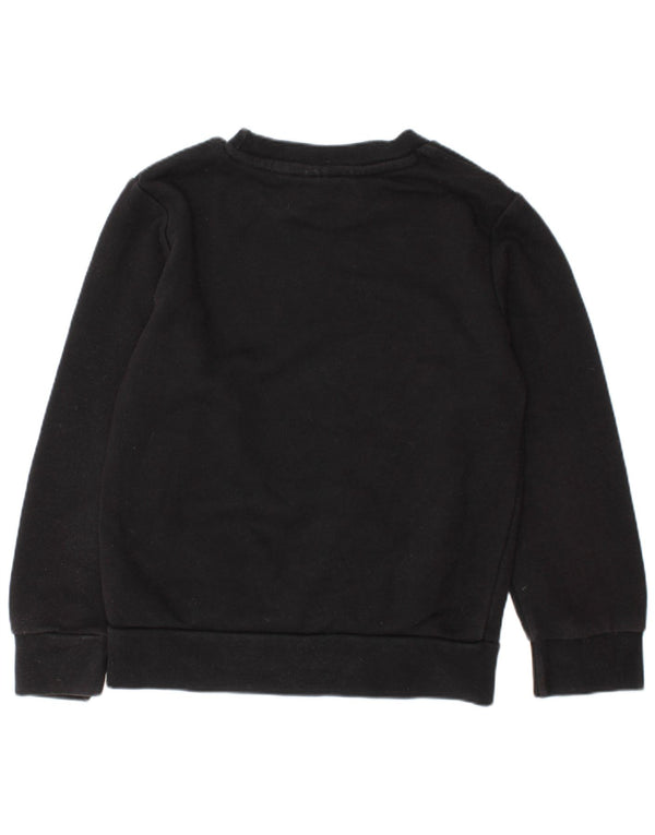 ADIDAS Meninos Graphic Sweatshirt Jumper 5-6 Anos Preto Algodão
