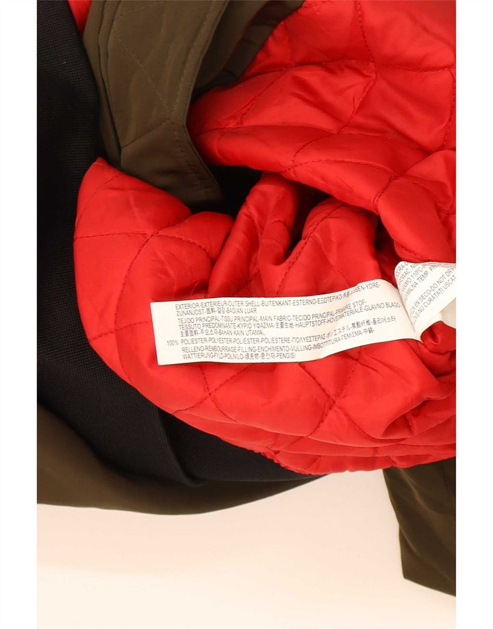 Jaqueta bomber masculina Zara UK 38 poliéster colorblock cáqui médio