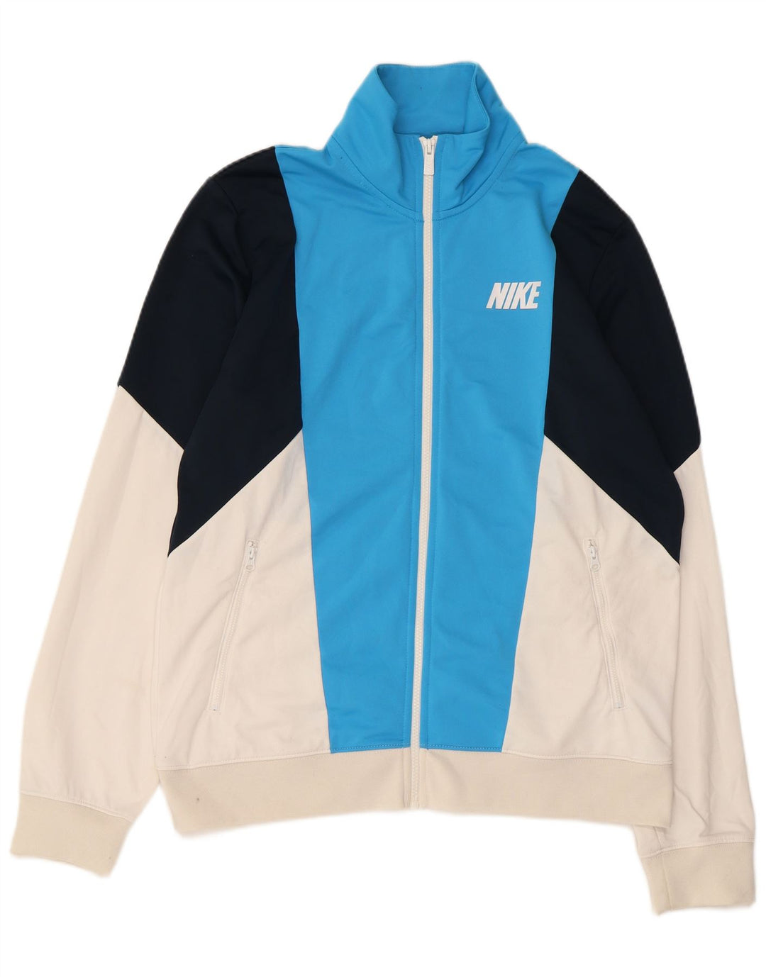 NIKE Mens Tracksuit Top Jacket Grande Azul Colourblock Poliéster