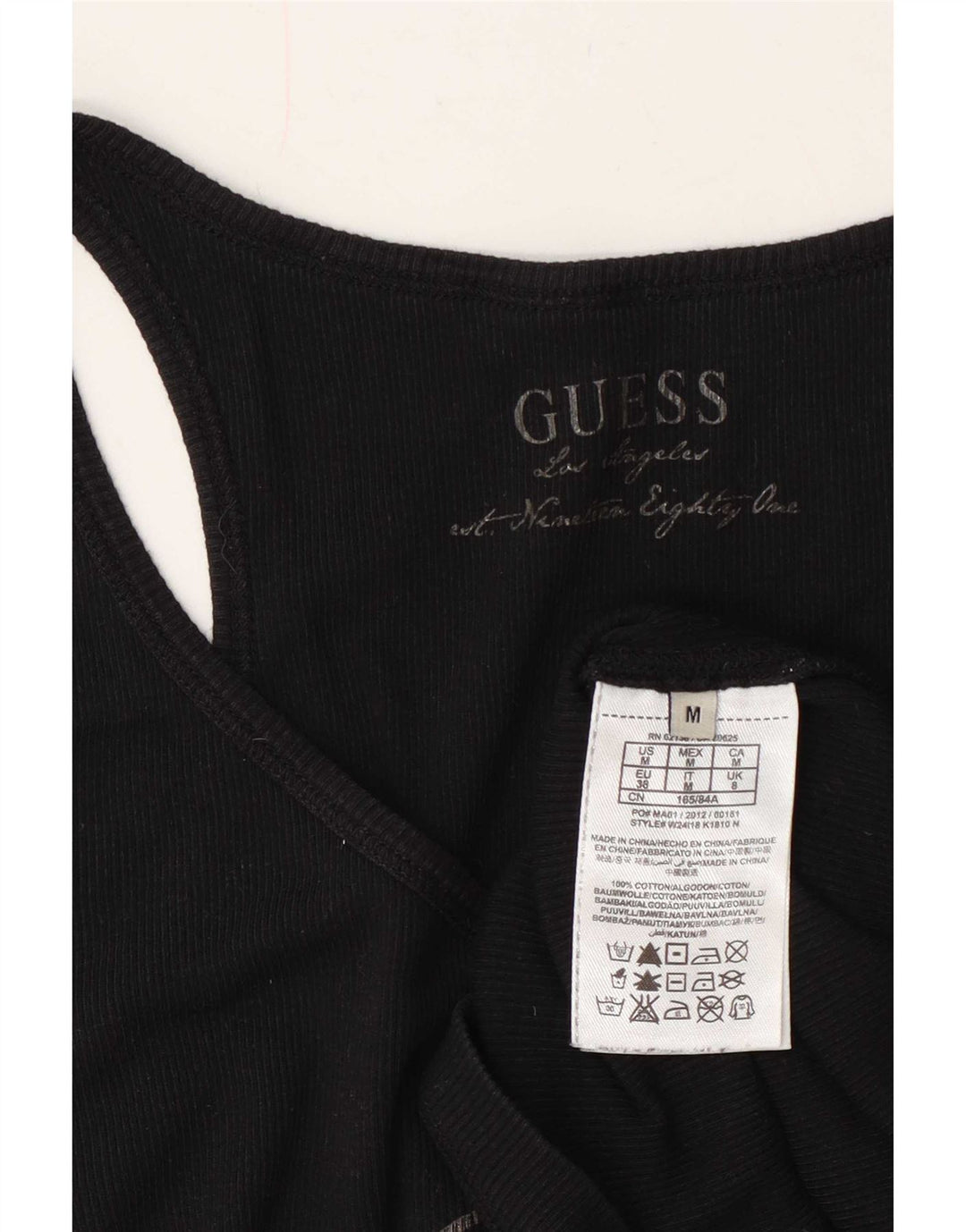 Colete feminino Guess com estampa gráfica UK 8 pequeno algodão preto