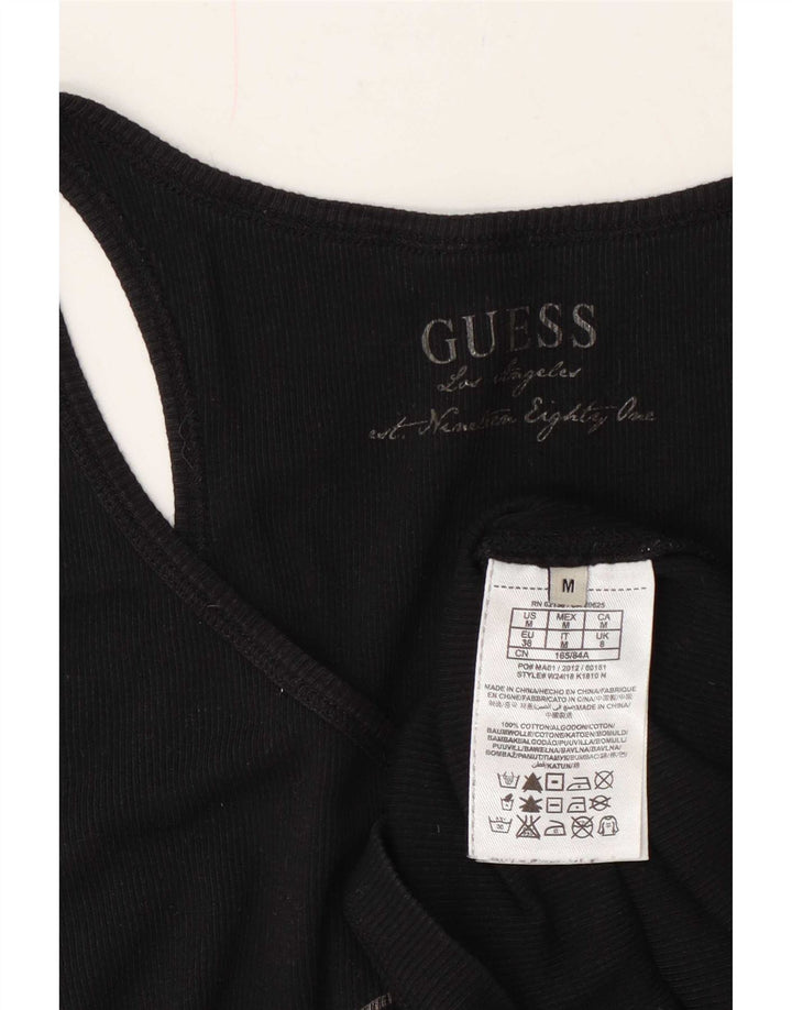Colete feminino Guess com estampa gráfica UK 8 pequeno algodão preto