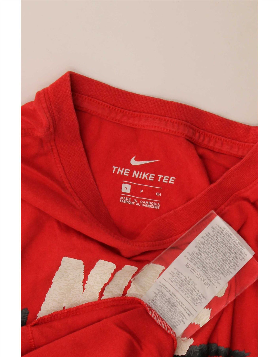 Camiseta Nike masculina gráfica top pequeno algodão vermelho