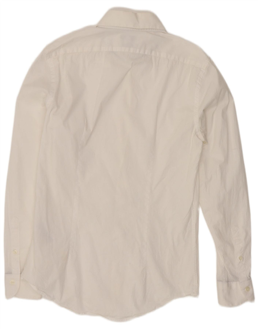 Camisa masculina Reiss Slim Fit pequena de algodão branco