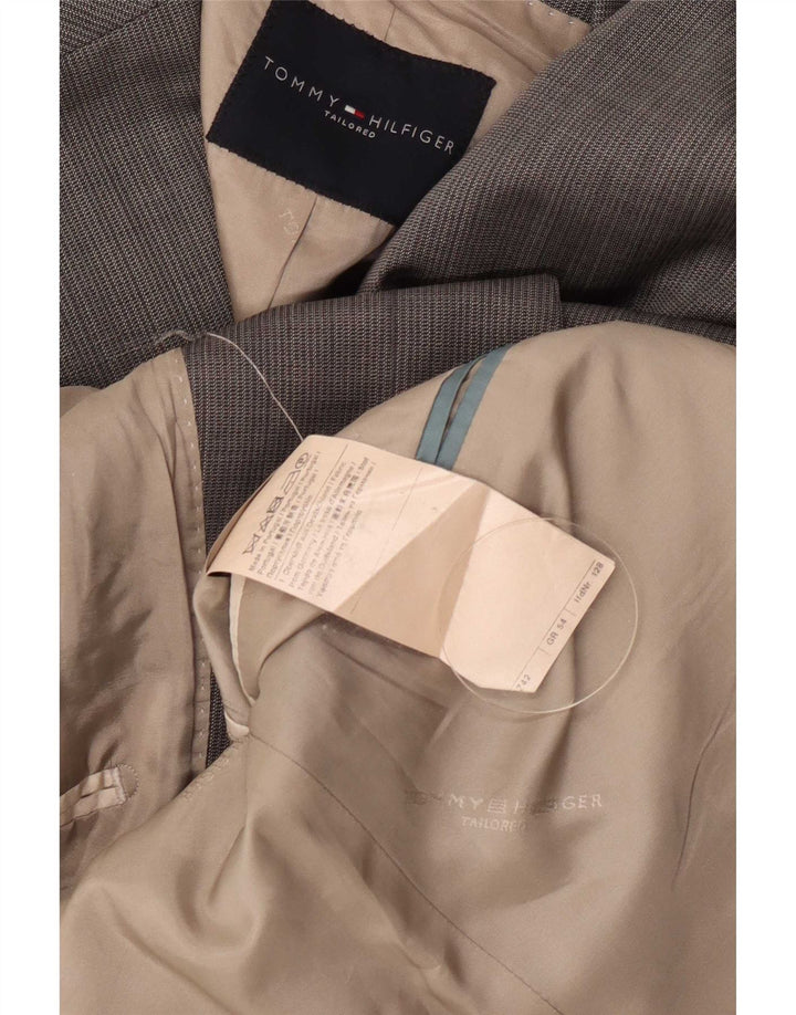 Jaqueta Blazer Masculina Tommy Hilfiger com 2 Botões IT 54 2XL Lã Virgem Cinza