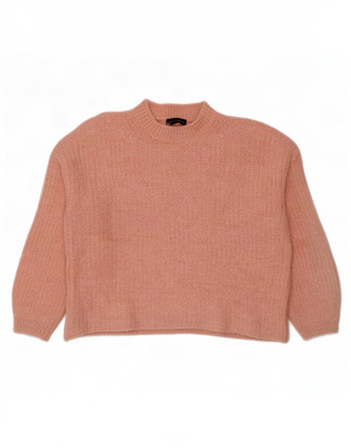 Suéter feminino Marks & Spencer com gola tartaruga Reino Unido 14 rosa médio