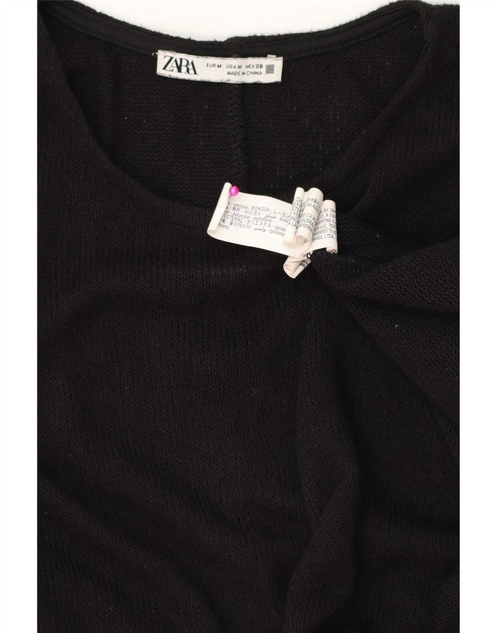 Blusa Poncho Feminina Zara Top UK 14 Médio Preto Viscose